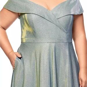 Elegant Off-Shoulder Silver Dress